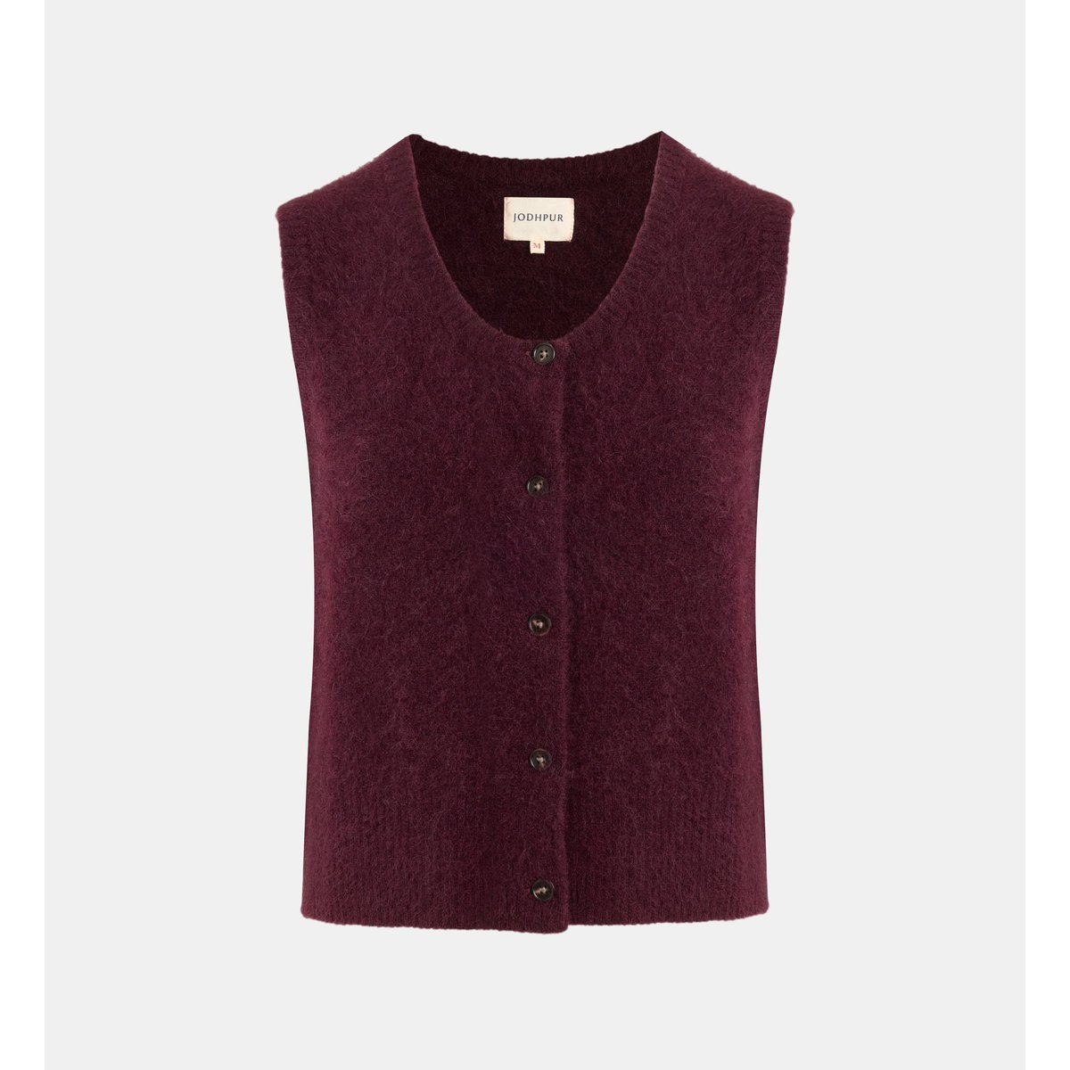 Gilet sans manches okamille maille longue soyeuse bordeaux, JODHPUR
