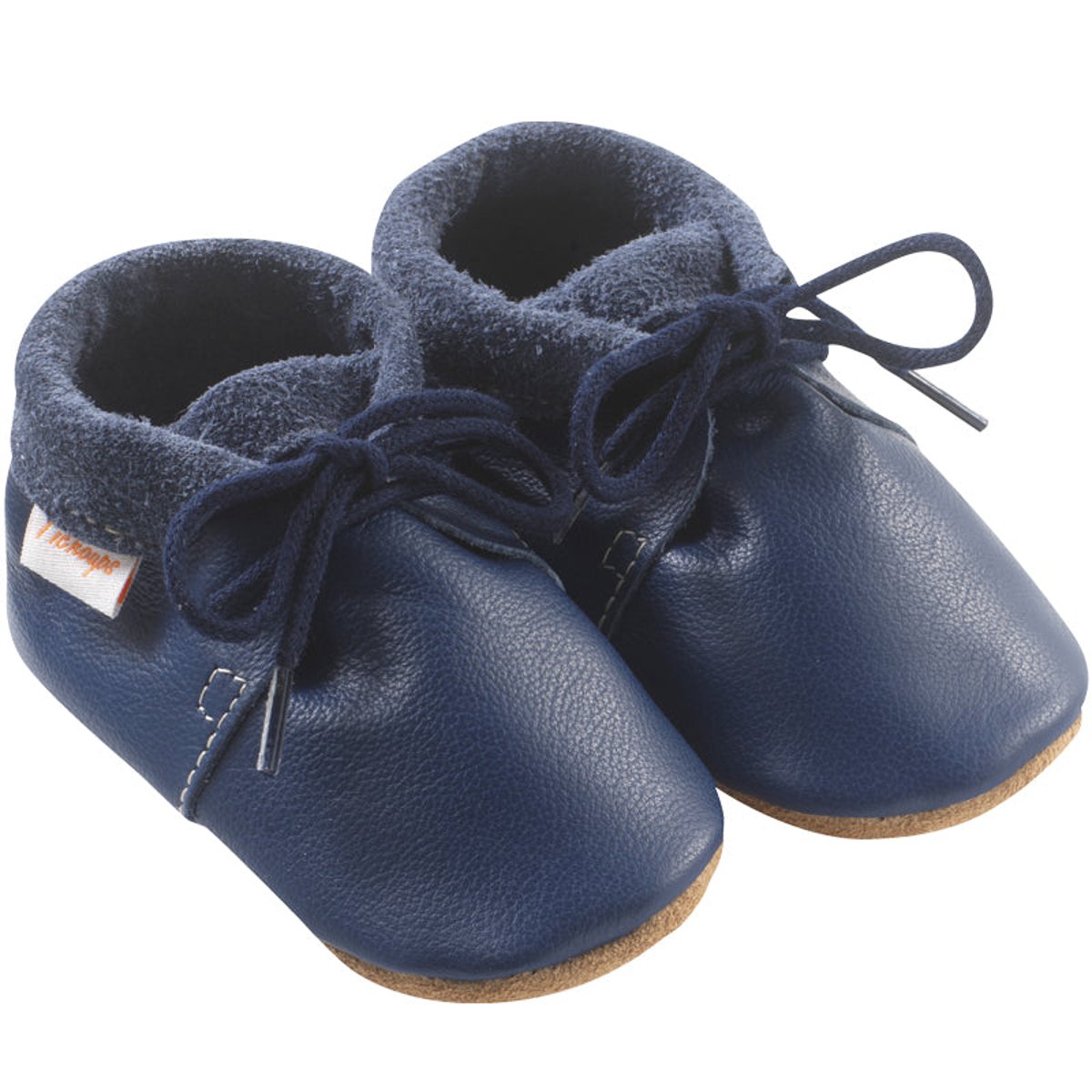 Chaussures bébé cuir souple Tilou bleu, TICHOUPS