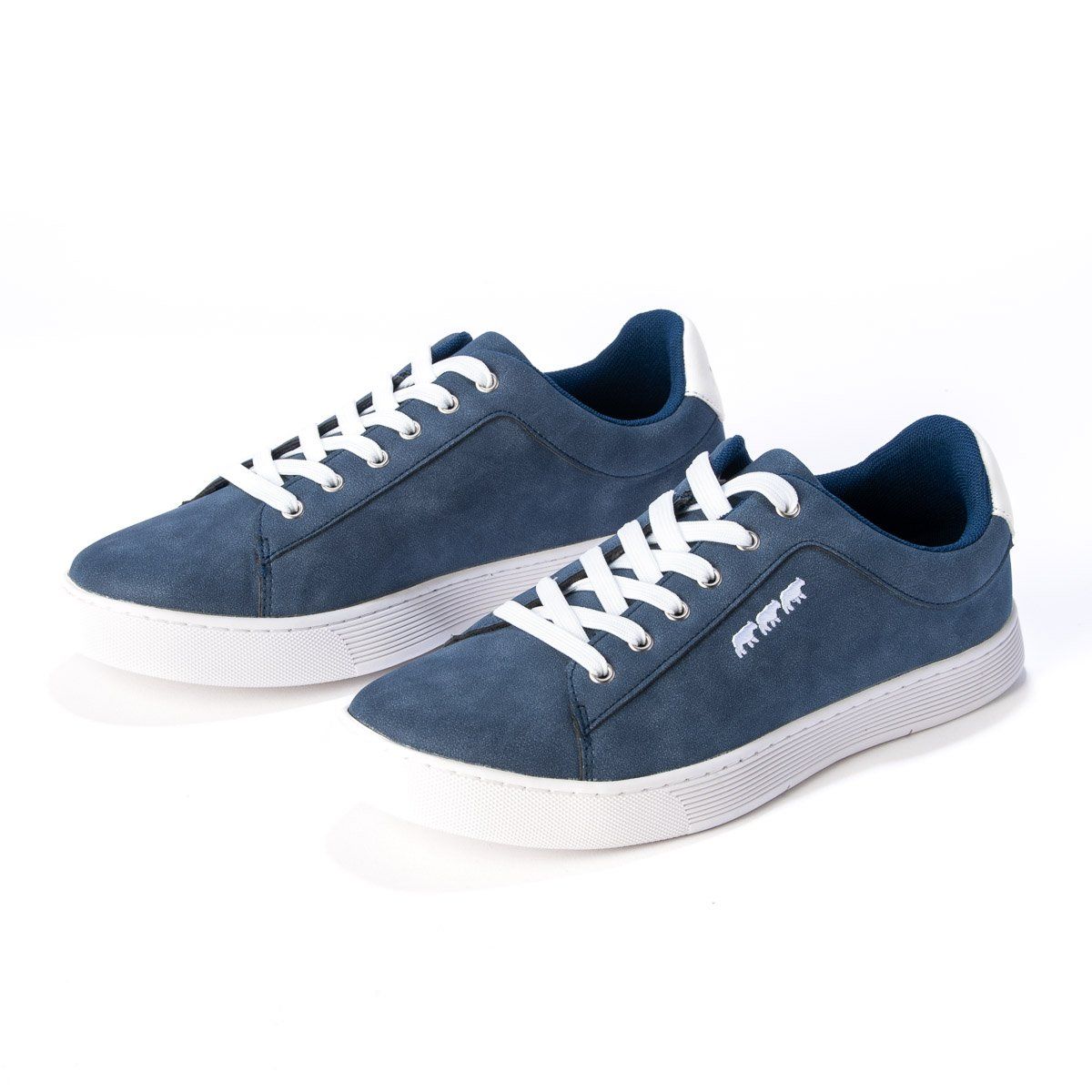 Baskets confort unies broderie 3 vaches bleu marine, MISE AU GREEN
