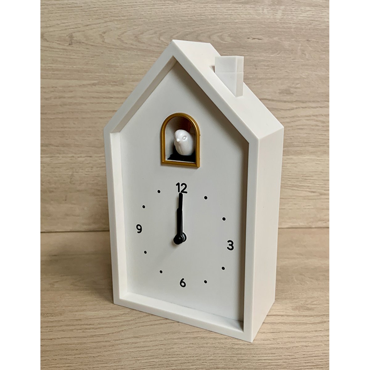 Réveil coucou maison 12.5x6.5x21.5cm blanc, EMDE