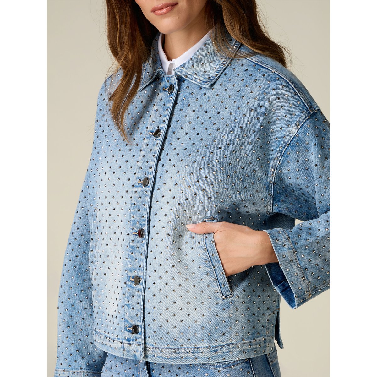 Veste avec cristaux light - blue, OLTRE