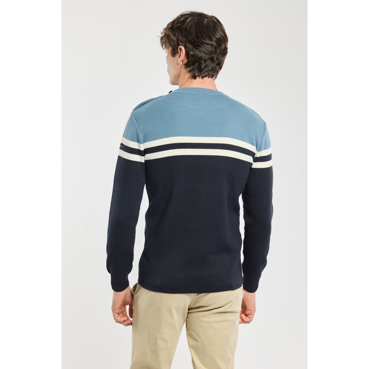 Pull rayé - laine marine deep/ bleufin/ natu, ARMOR-LUX