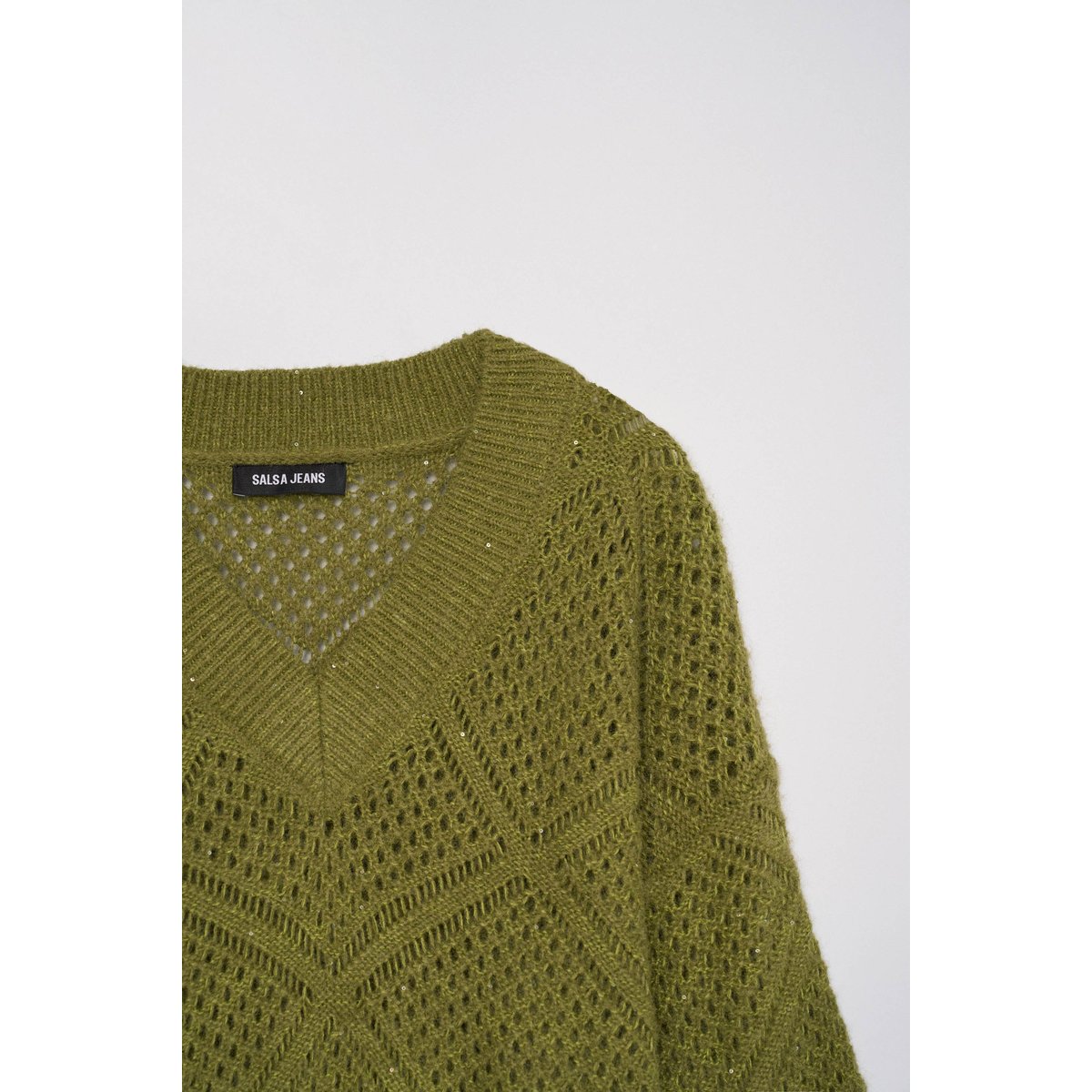 PULL EN MAILLE BRILLANTE rose, SALSA JEANS
