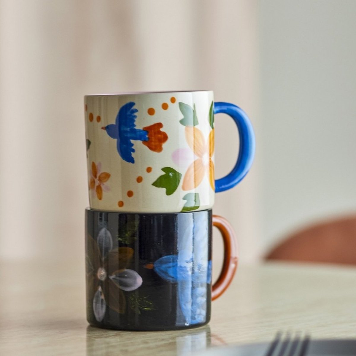 Mugs grès floral  MARICALA set de 2 multicolore, BLOOMINGVILLE