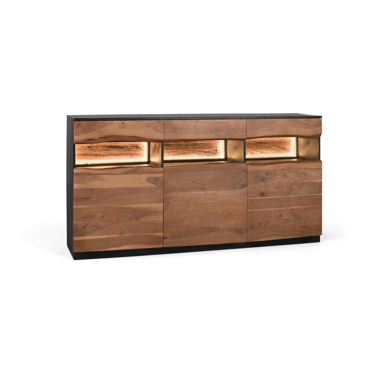 Bahut 3 tiroirs 3 portes Bois Marron marron, DECORATION D’AUTREFOIS