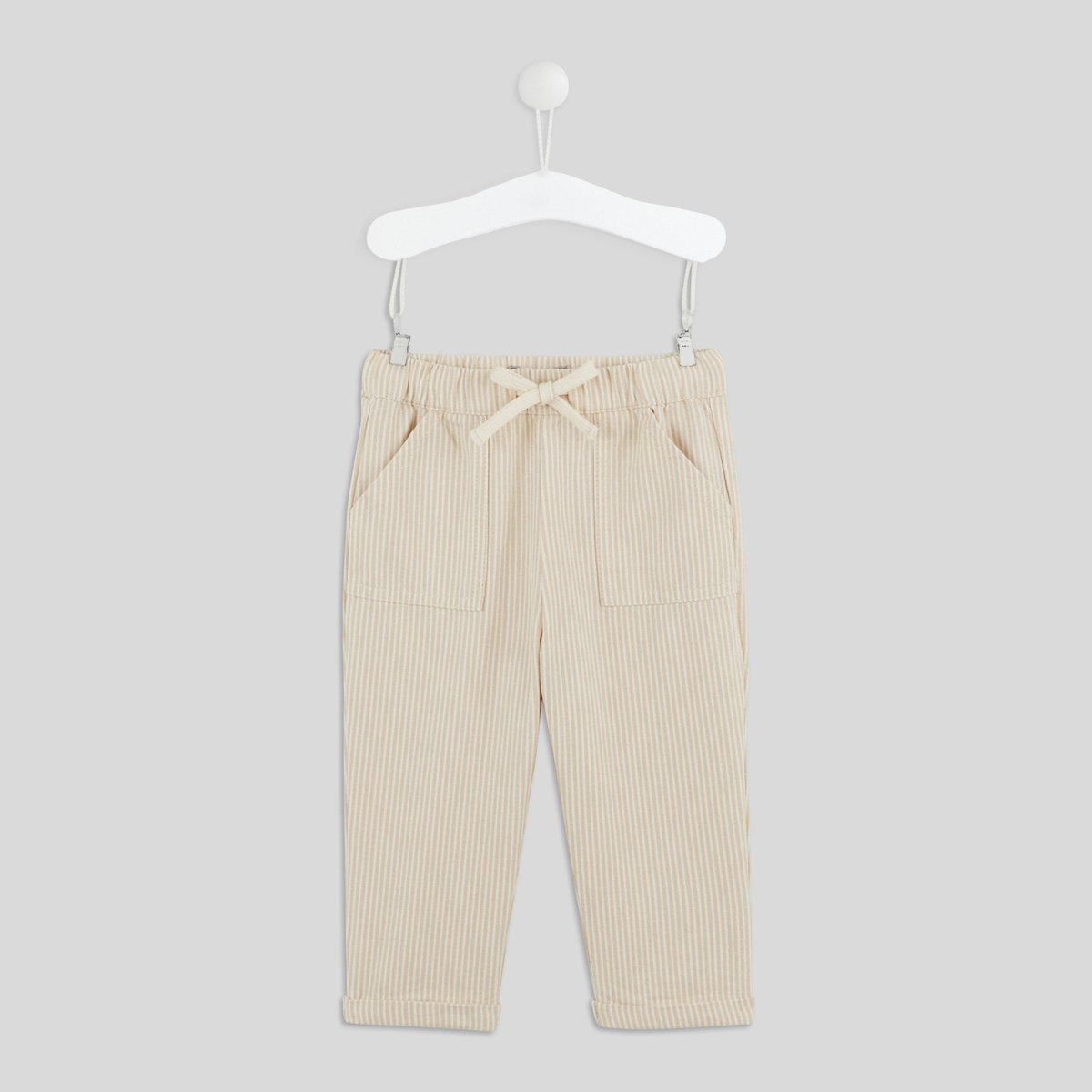 Pantalon rayé, certifié Oeko-Tex beige, BOUT'CHOU