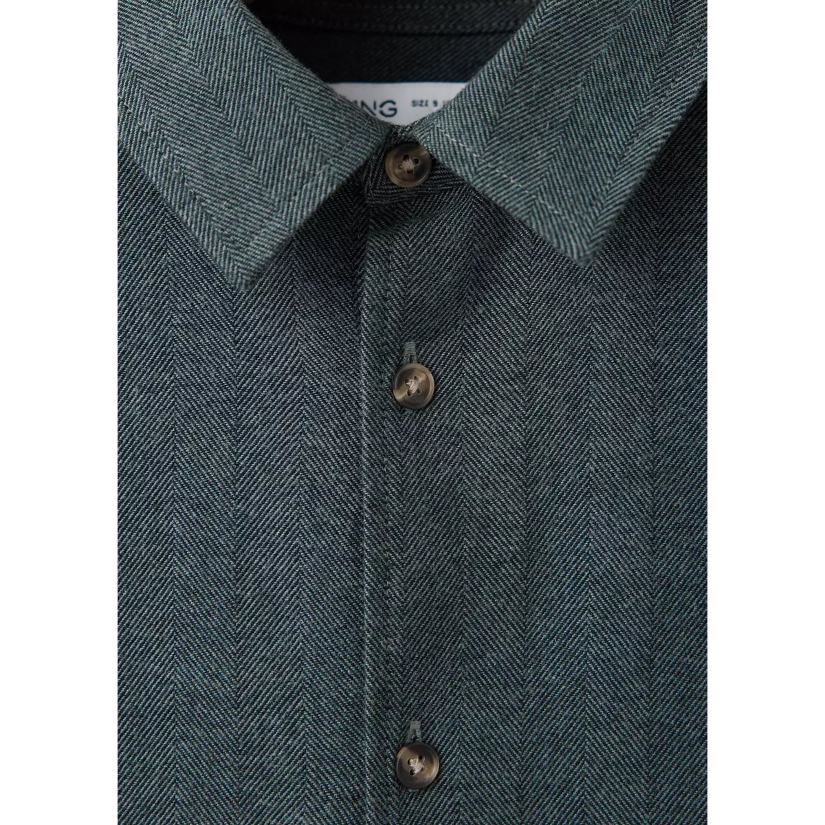 Chemise en flanelle à chevron vert forêt, MANGO KIDS