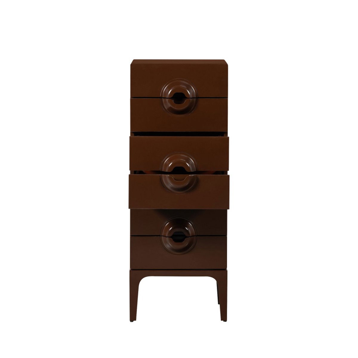 Petit meuble de rangement 6 tiroirs en bois et métal H120cm- MERGE marron, WOOOD