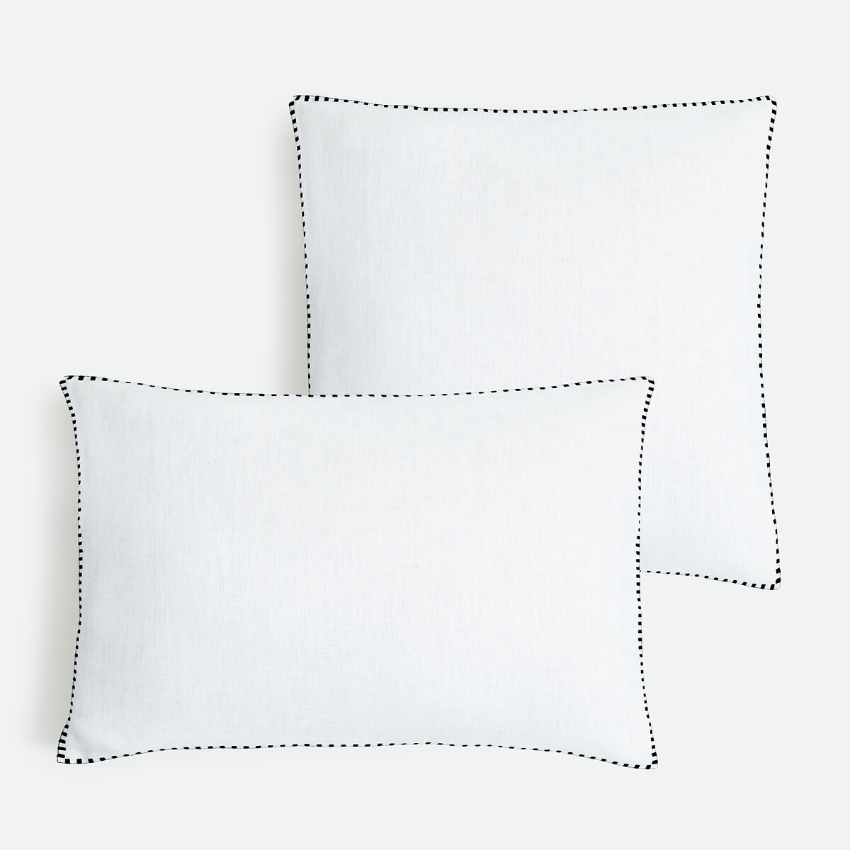 Housse de coussin unie, en lin, ELBA blanc, LA REDOUTE INTERIEURS