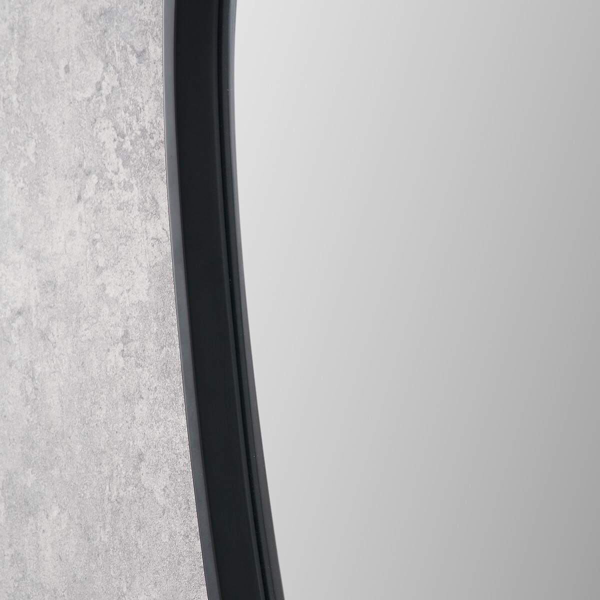 33x90cm Black Wood Veneer Teardrop Shaped Wall Mirror black, ÉDITÉ