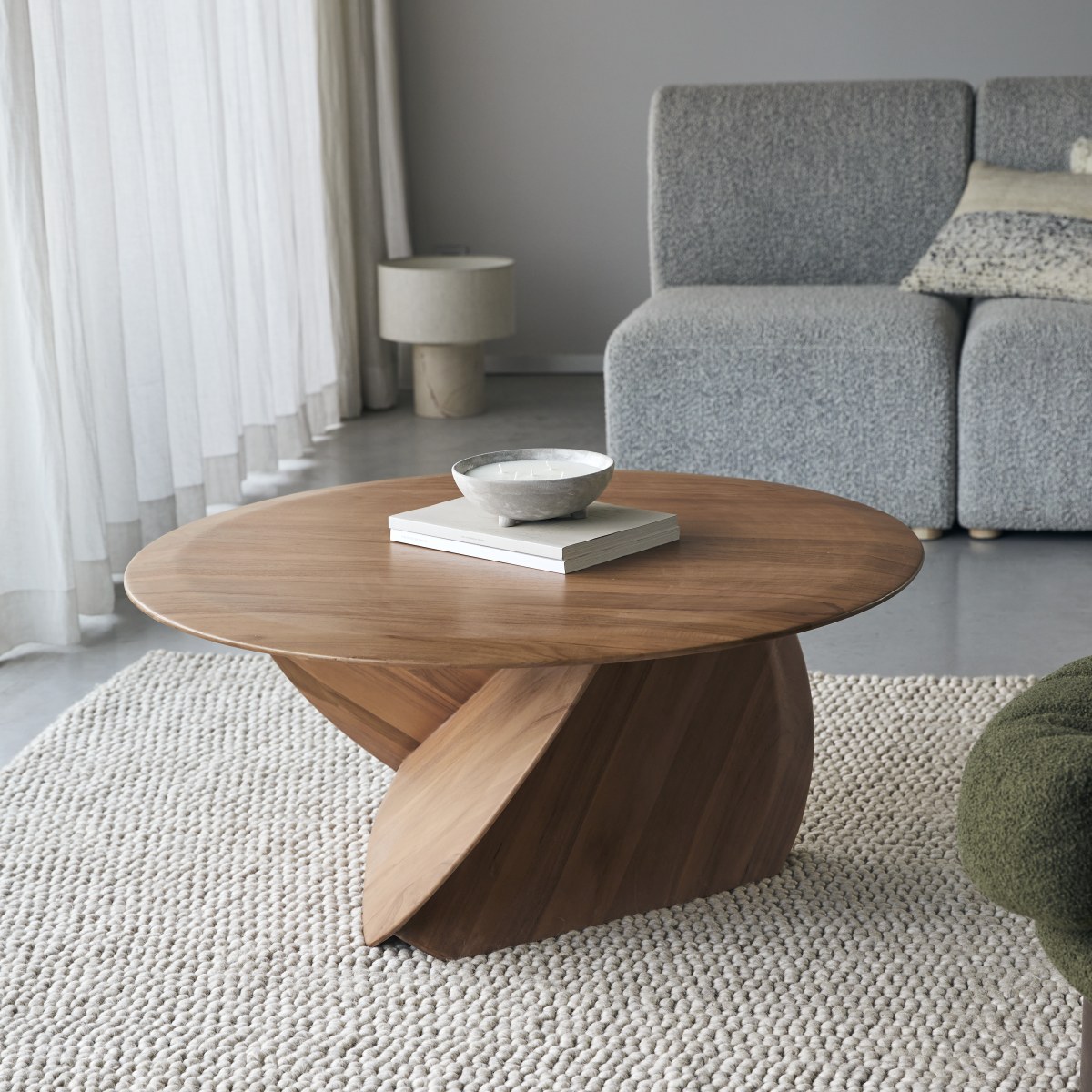 Table basse en Teck massif, GONZAGUE naturel, TIKAMOON