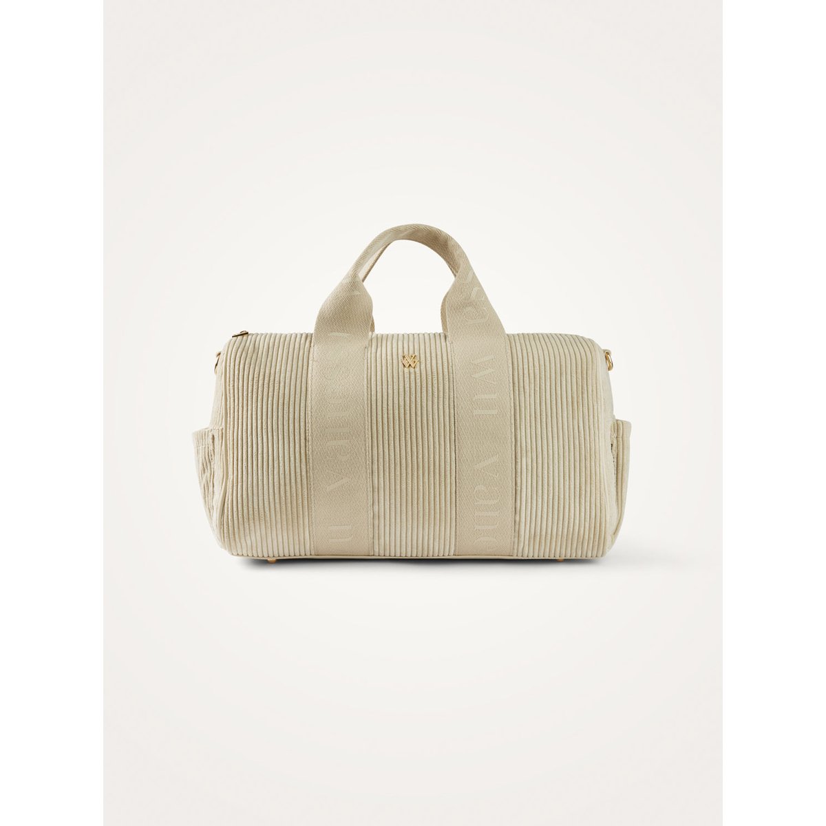 Sac week-end Adrienne en velours côtelé beige clair, VANESSA WU