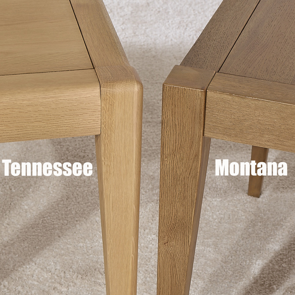 Table à manger en chêne aux angles arrondis, 8 couverts en chêne, 180 x 90 cm TENNESSEE beige, ROBIN DES BOIS