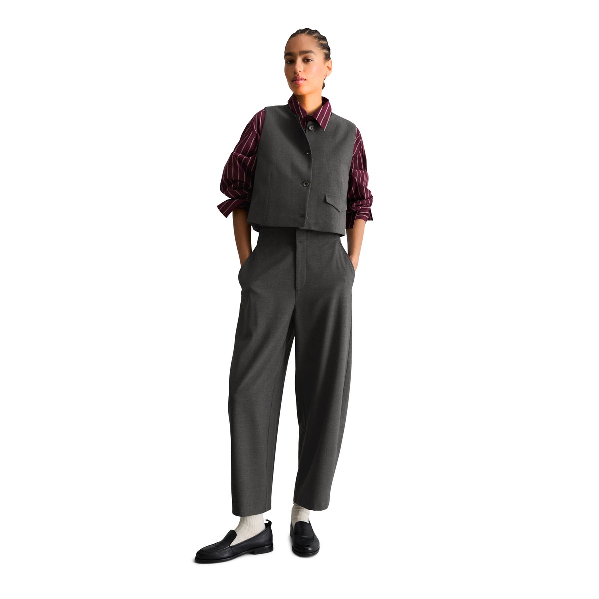 Gilet de costume ample avec LENZING™ ECOVERO™ gris, MARC O’POLO DENIM