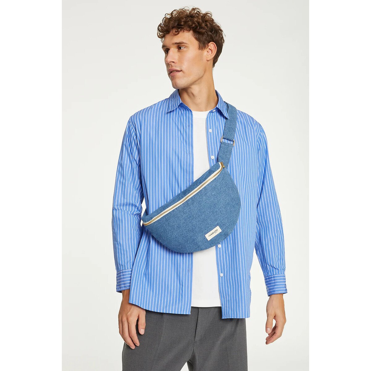 Sac banane zippé CUSTINE XL - THE WAIST BAG jean, RIVEDROITE