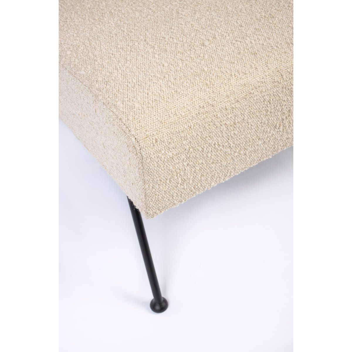 Fauteuil en tissu BOWIE blanc, ZUIVER