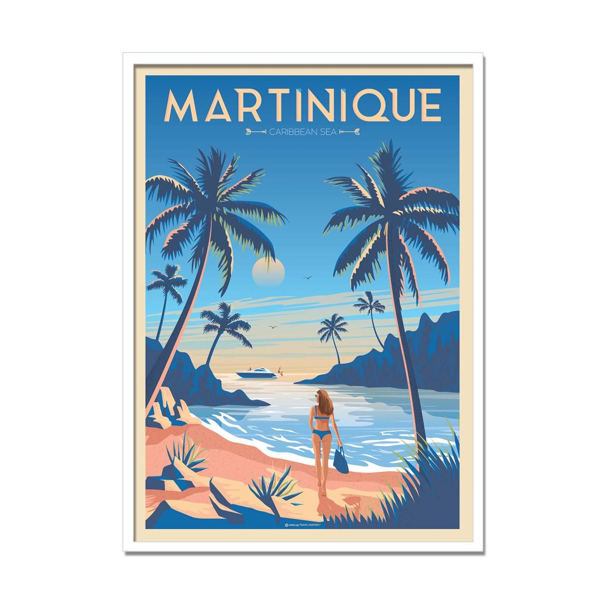 Affiche d'art - Martinique - Olahoop Travel Posters bleu, WALL EDITIONS