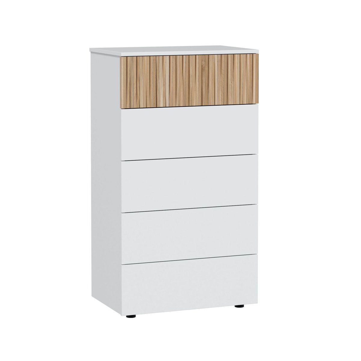 Commode 5 tiroirs blanc, TERRE DE NUIT