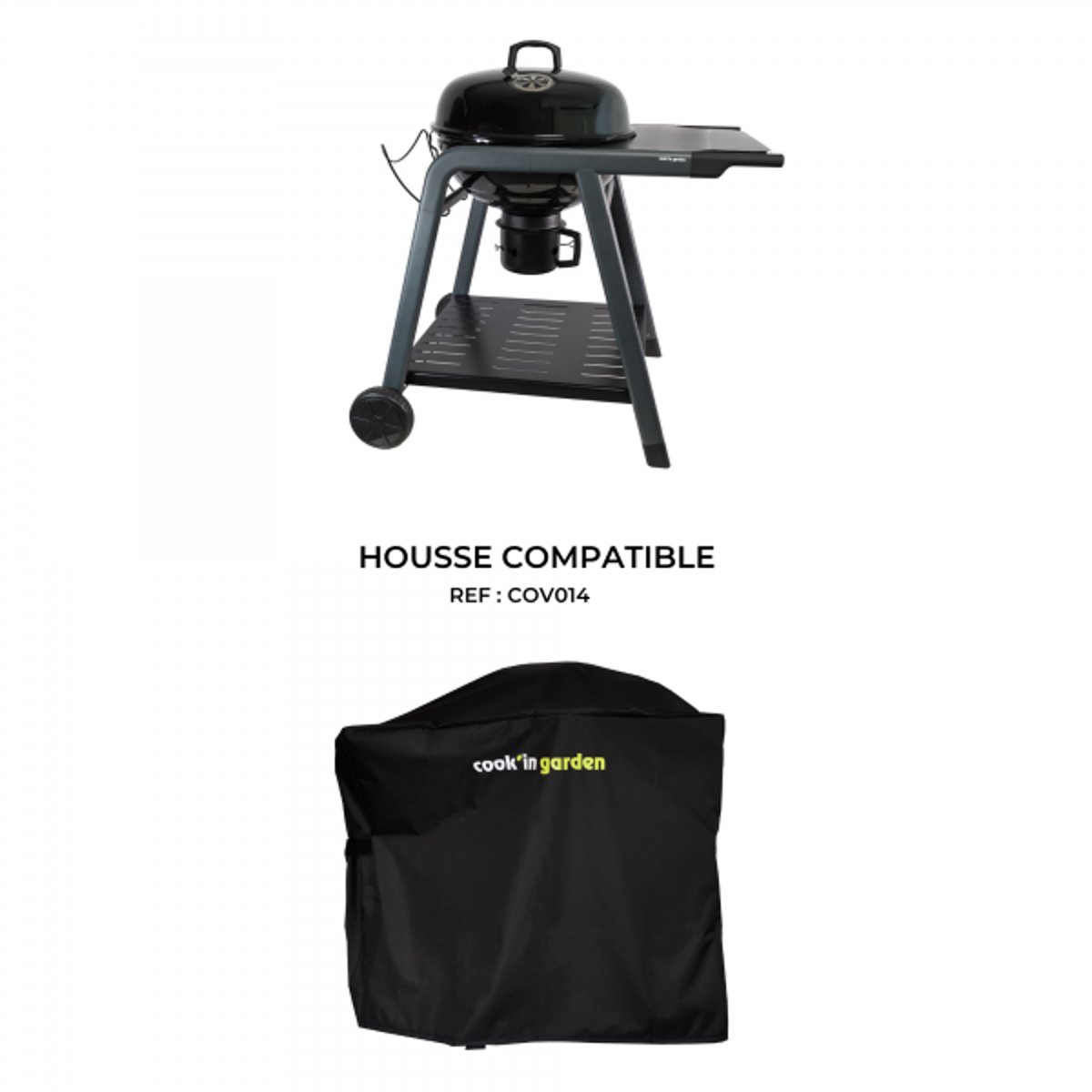 Barbecue charbon, TONINO 60 noir, COOK IN GARDEN