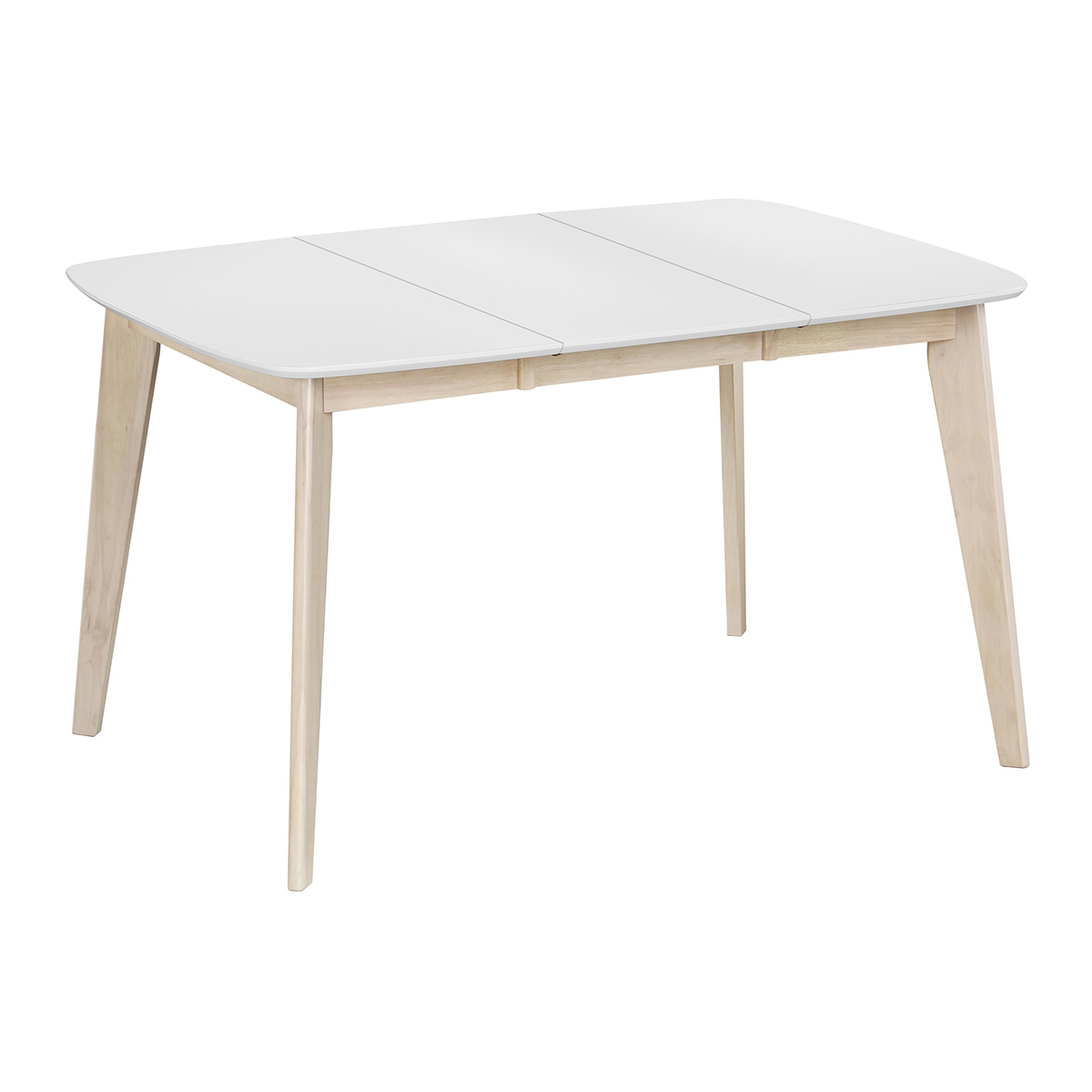 Table à manger scandinave extensible carrée L90-130 cm LEENA blanc, MILIBOO