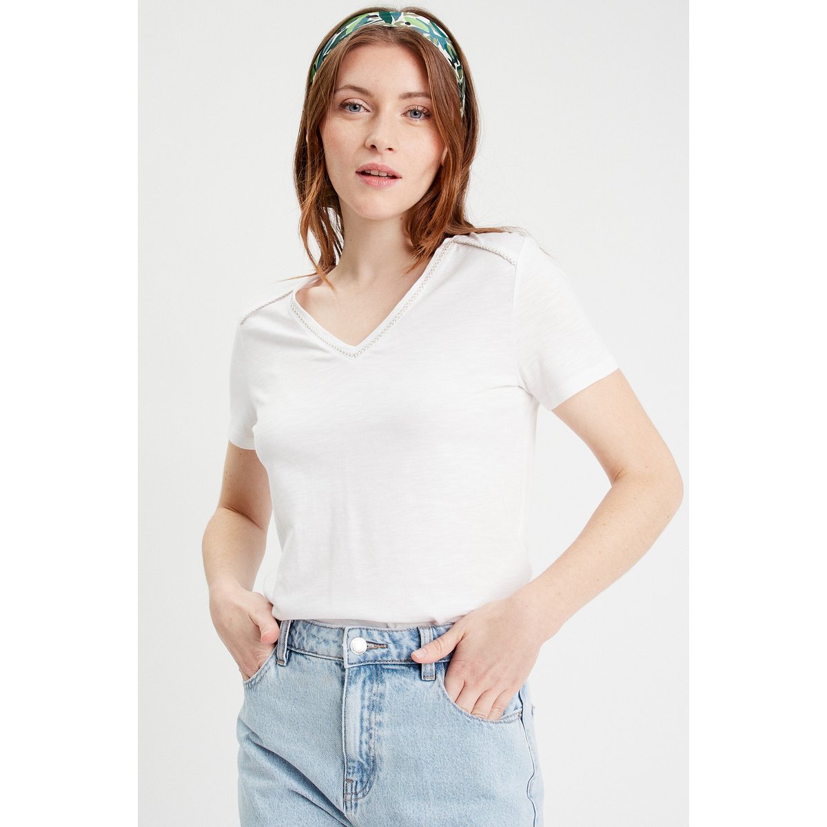 T-shirt manches courtes blanc, CACHE CACHE