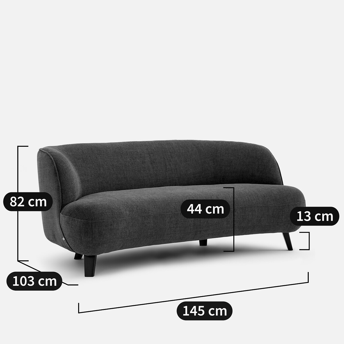 Gerades 3-Sitzer-Sofa ROSEBURY POLYESTER aus Polyester elfenbein, AM.PM X EMMANUEL GALLINA