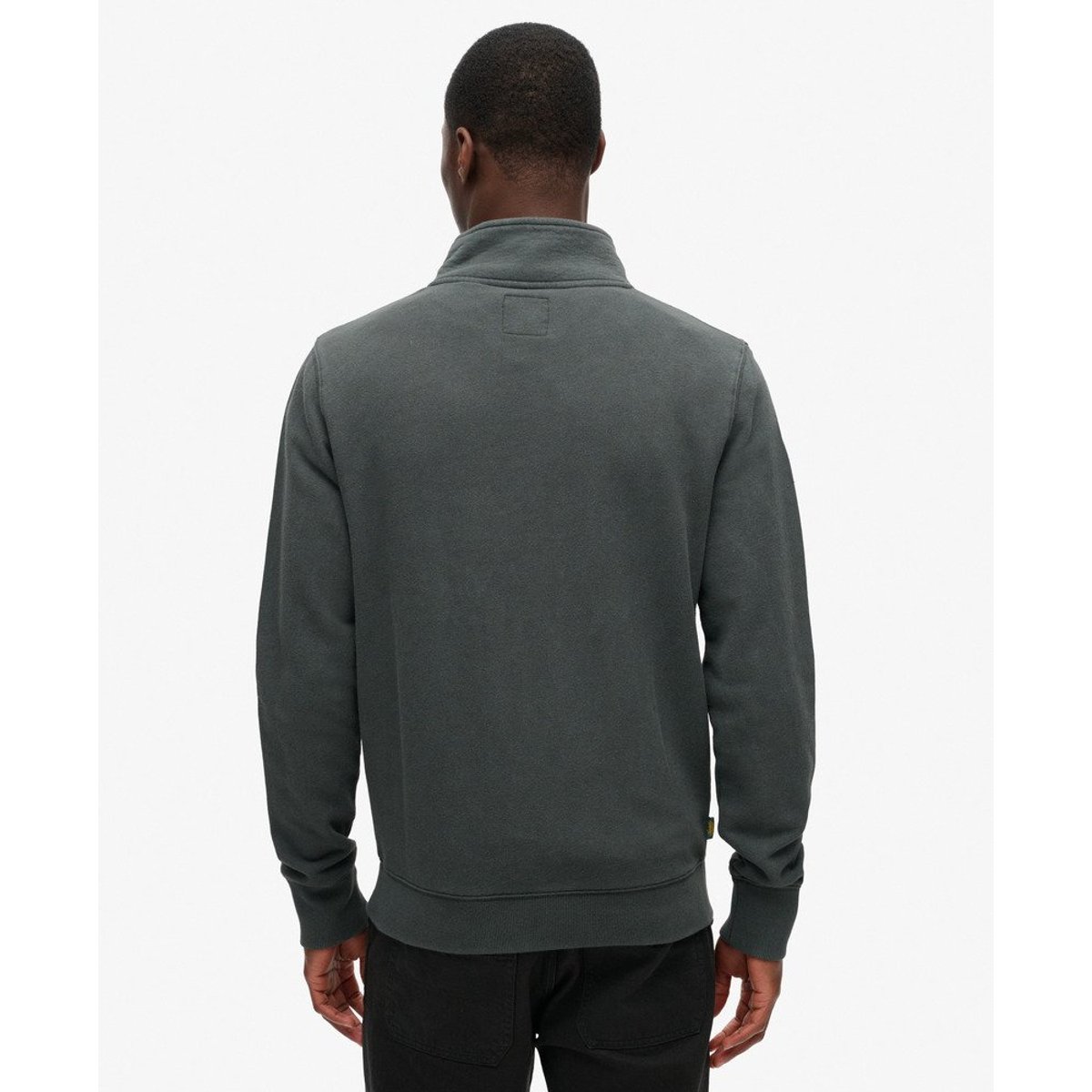 Haut classique à col zippé et motif noir délavé, SUPERDRY