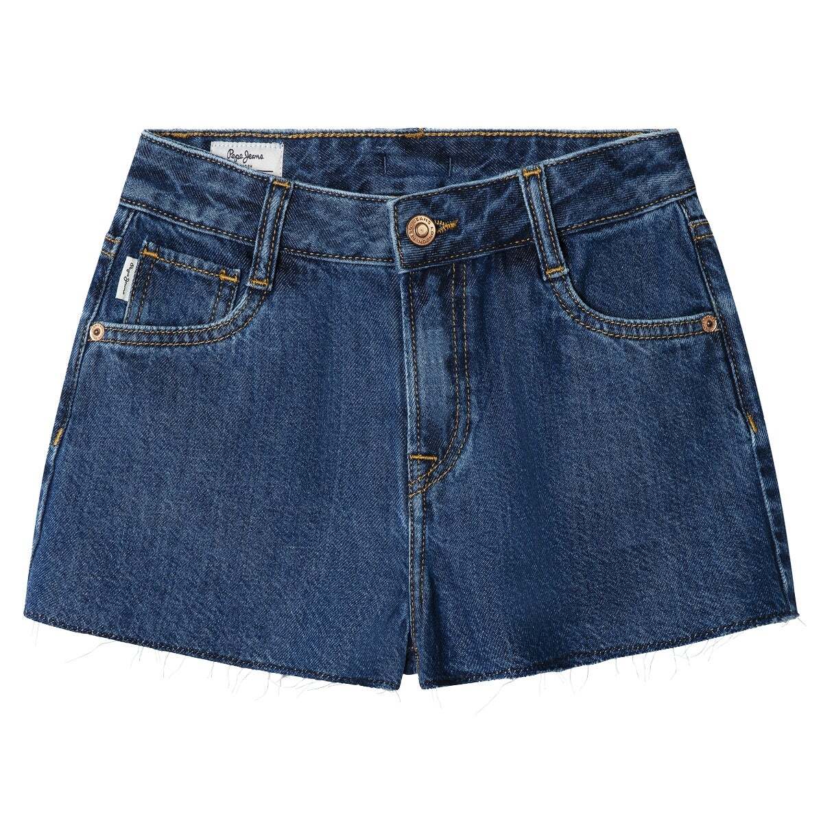 Short En Denim Coupe Décontractée moyen lavage de pierre, PEPE JEANS