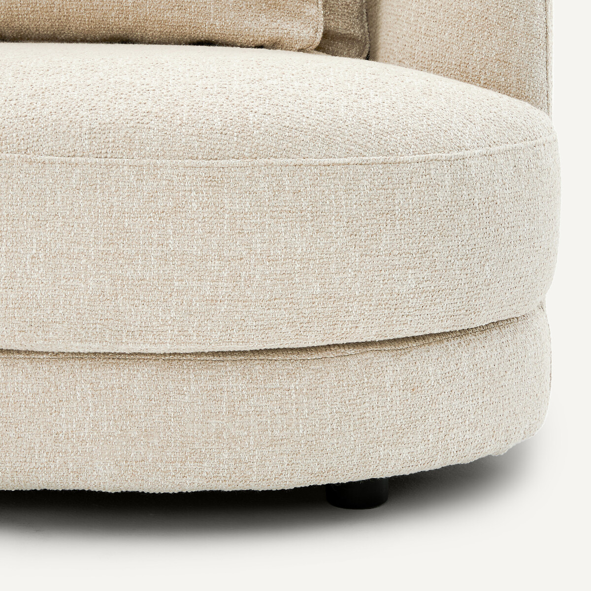 Rechtes, abgerundetes, modulares Halbsofa aus Bouclé, TIBERIO kreide, AM.PM