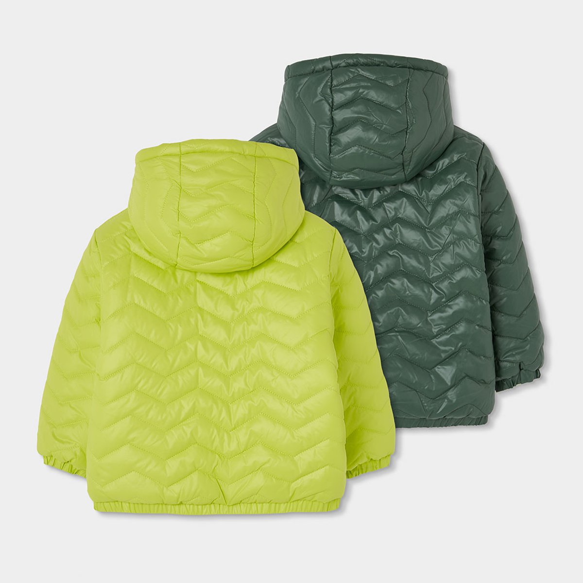 Parka garçon tissu technique réversible vert, BOBOLI