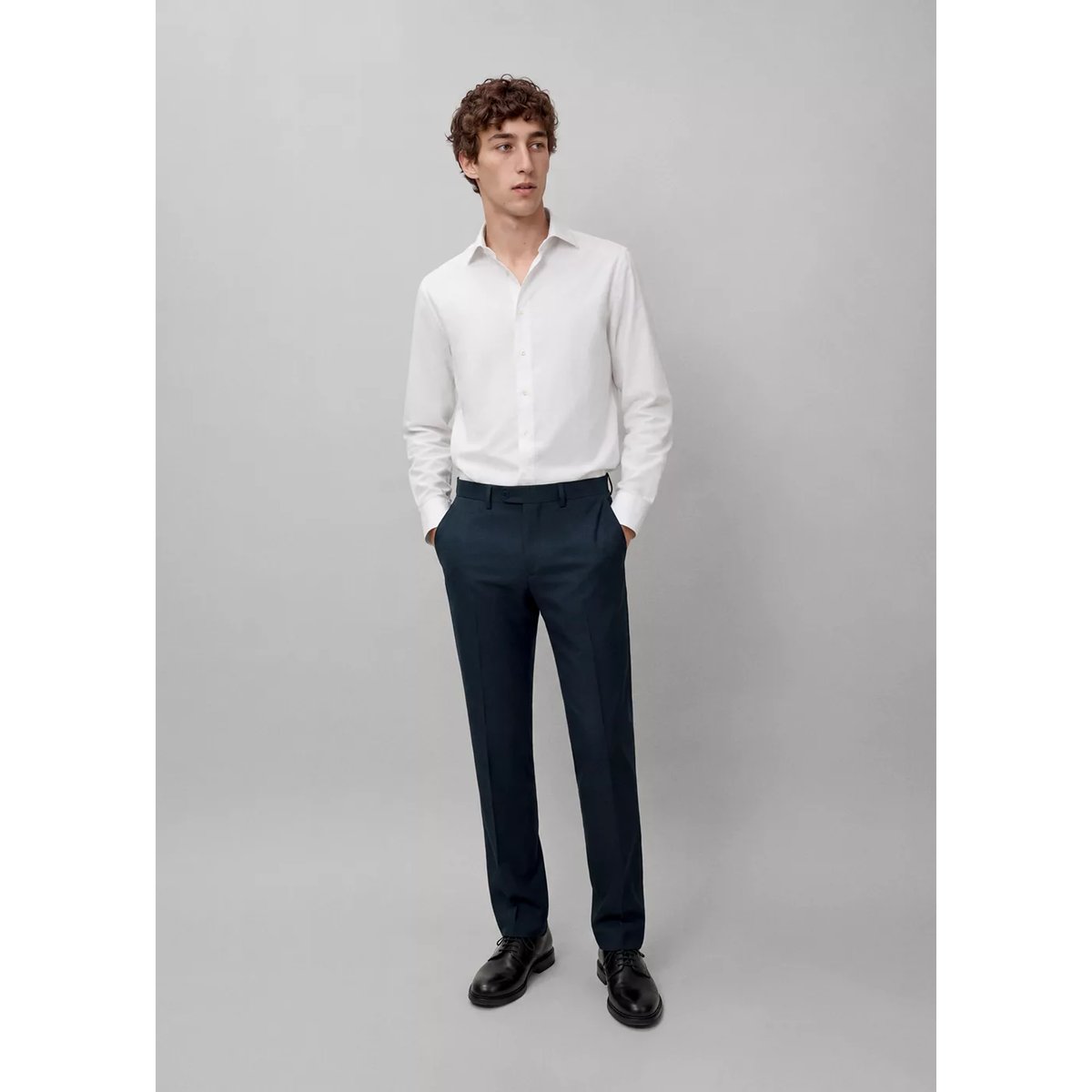 Pantalon droit costume bleu marine, MANGO TEEN