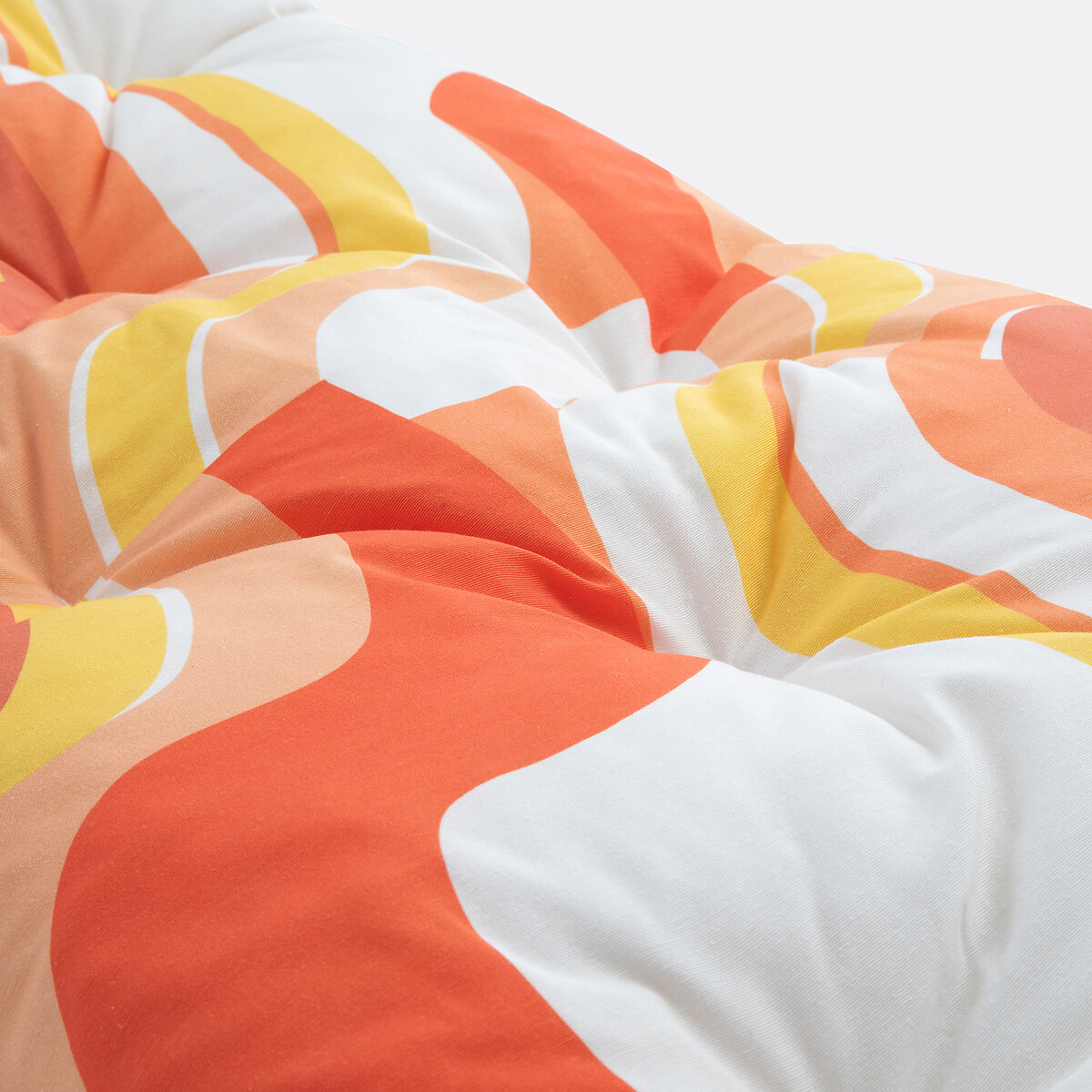 Matelas de sol d'extérieur, 120 x 60 cm, imprimé géométrique, SONGE orange, MAPOÉSIE X LA REDOUTE INTÉRIEURS