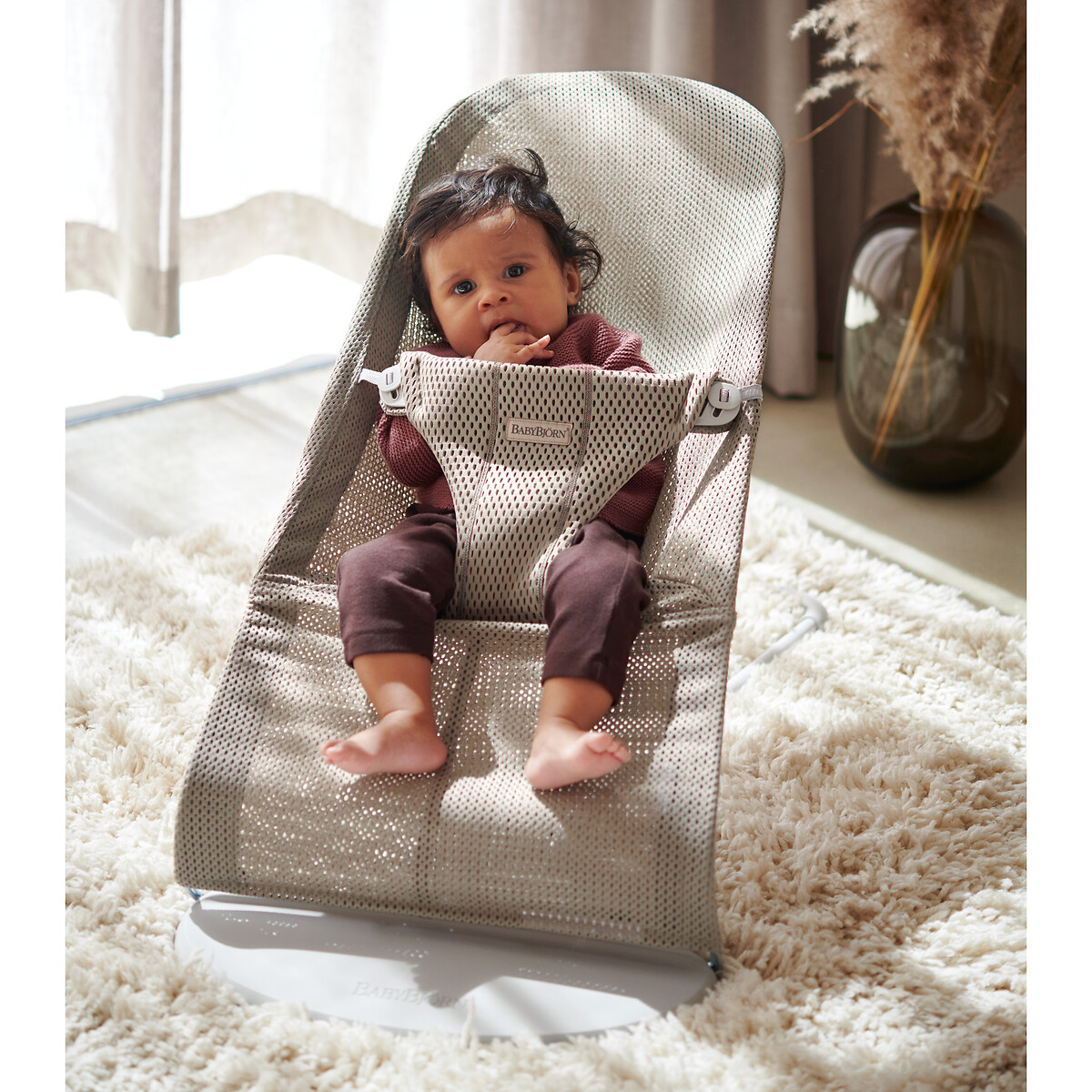 Transat bliss mesh gris beige, BABYBJORN