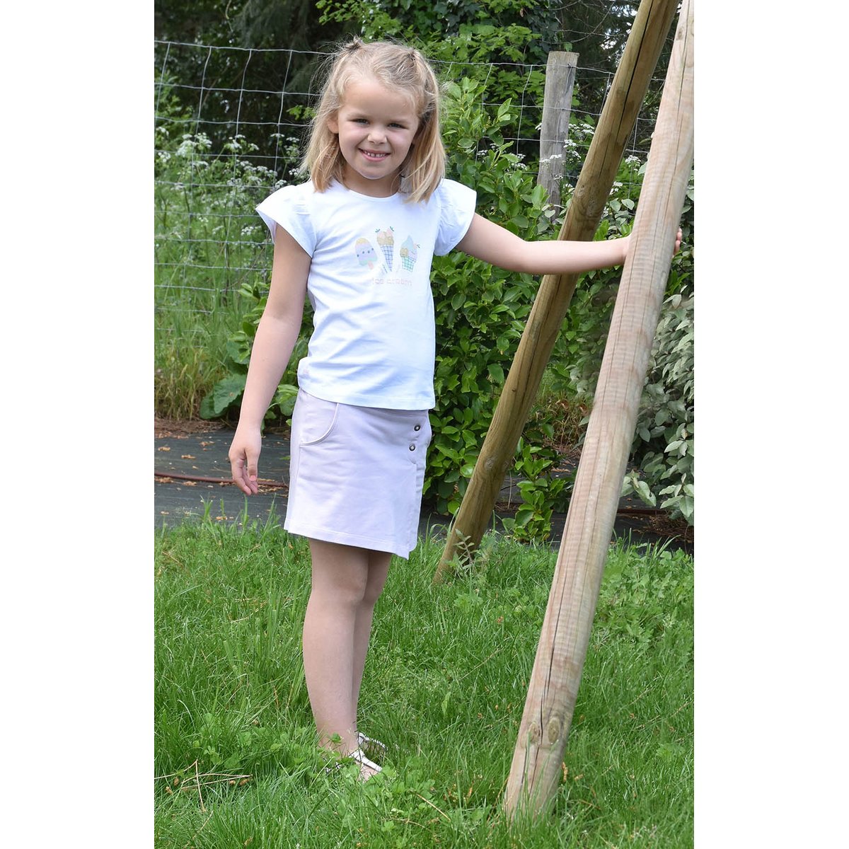 Tshirt norina motif cone de glace blanc, SUCRE D'ORGE