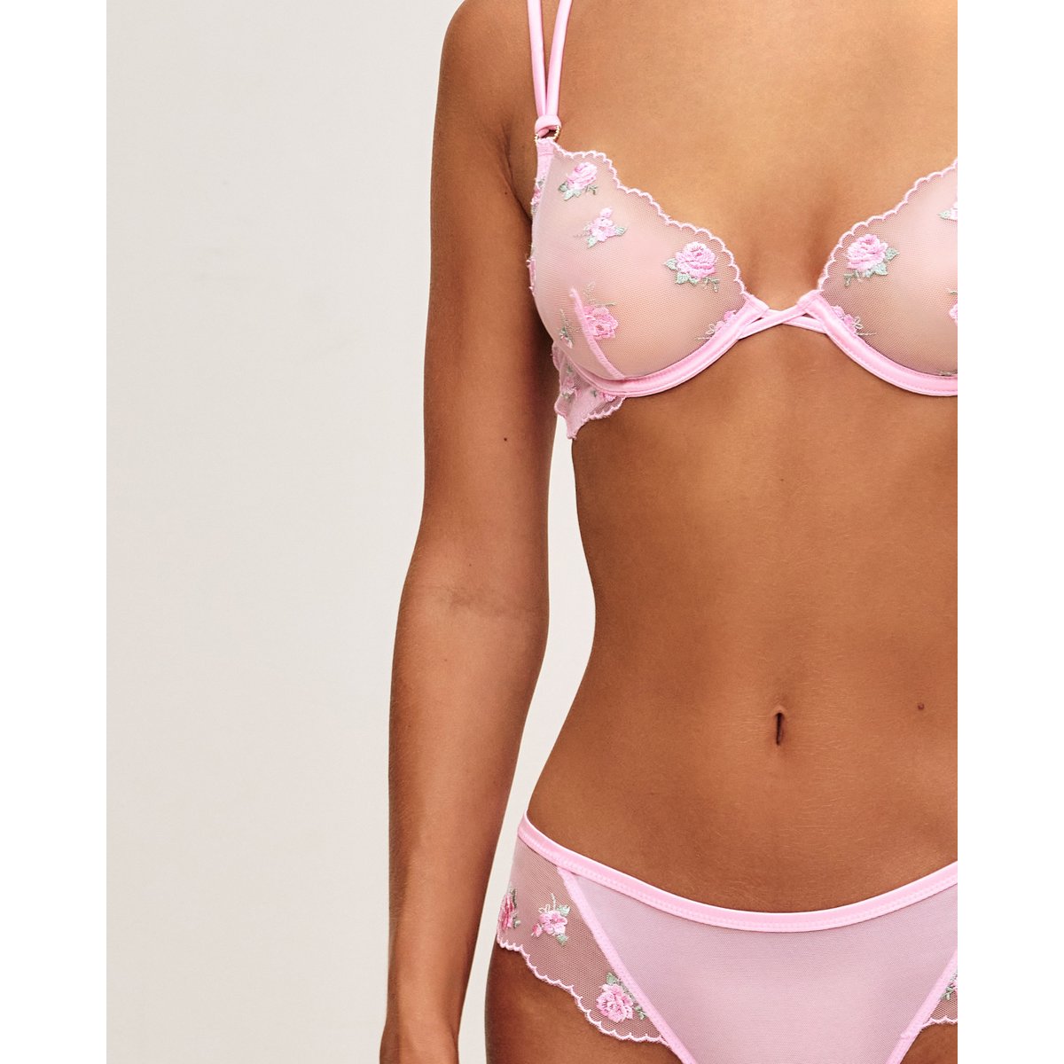 Soutien-gorge corbeille en mesh brodé MADISONIZ rose, UNDIZ