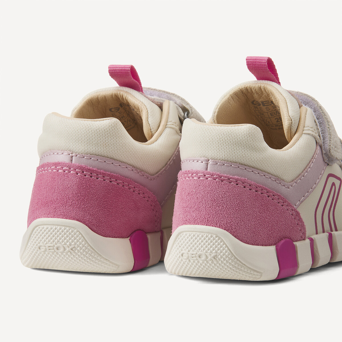 Kids Iupidoo Breathable Trainers with Touch 'n' Close Fastening grey/fuchsia, GEOX