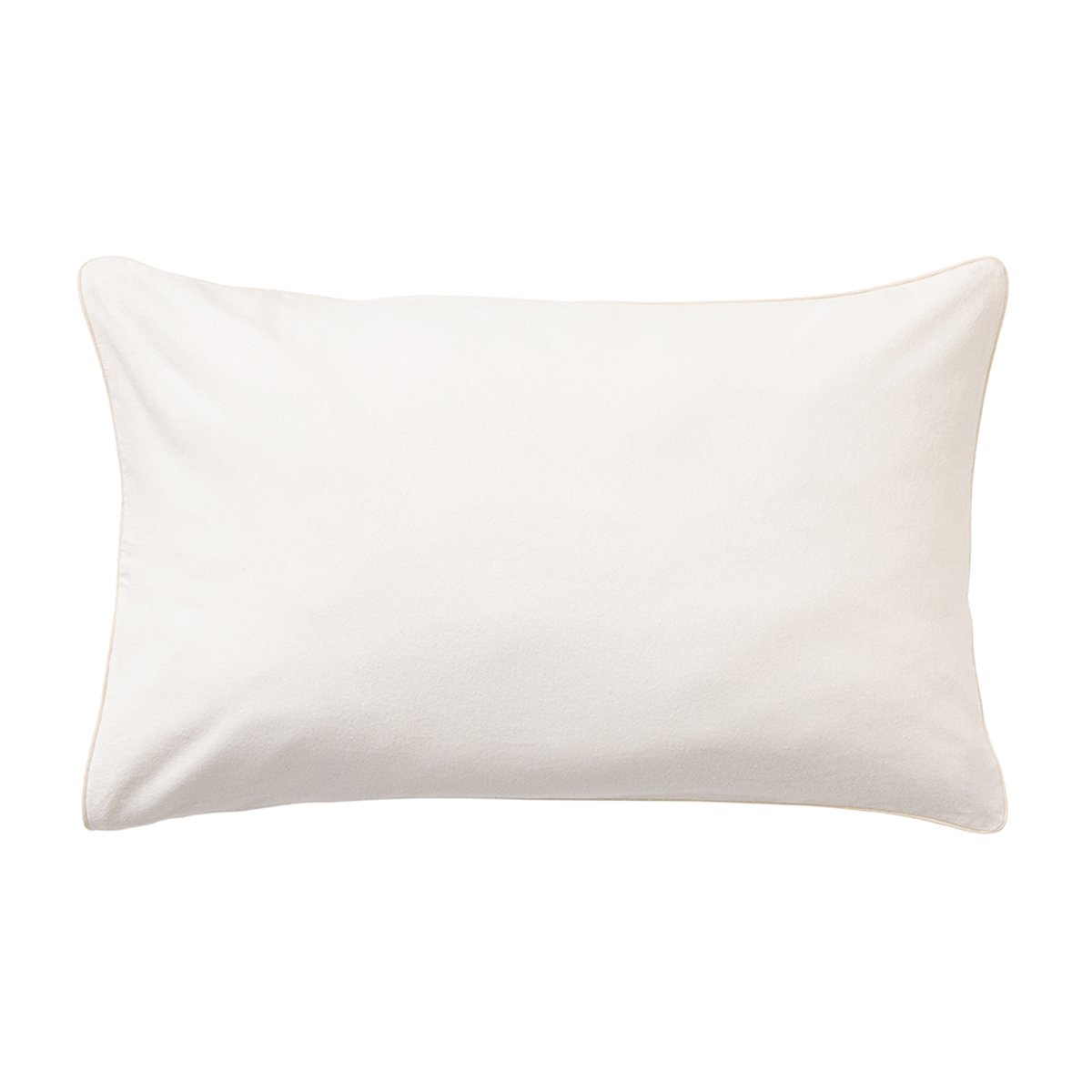 Taie d'oreiller unie en flanelle de coton, FRISSON beige clair, ESSIX