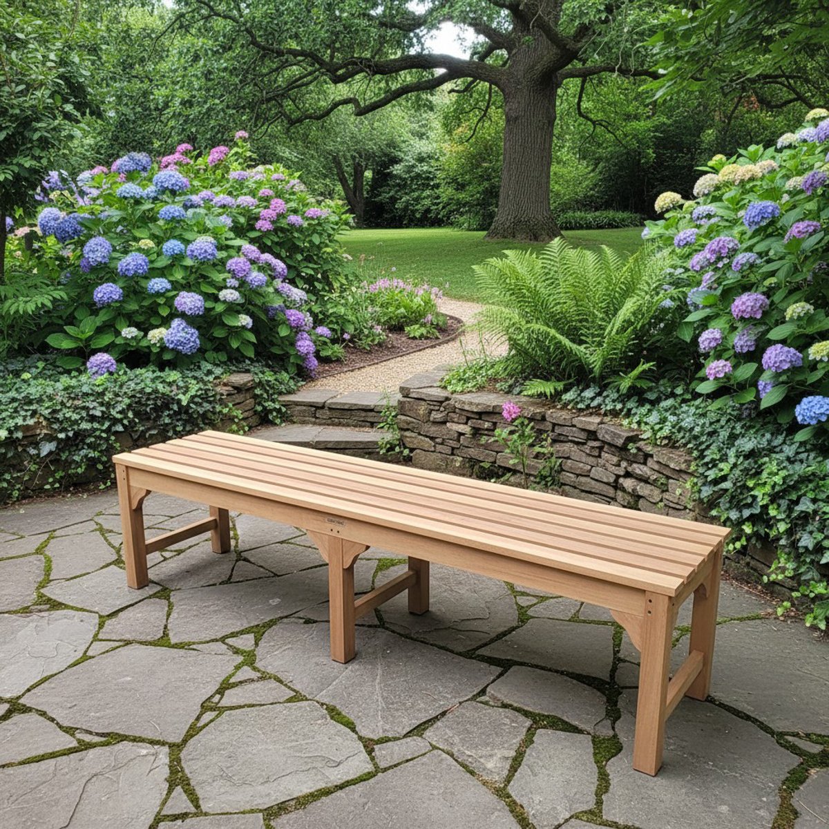 Banc en teck massif Melbourne 180 cm (sans dossier) naturel, TECK ATTITUDE
