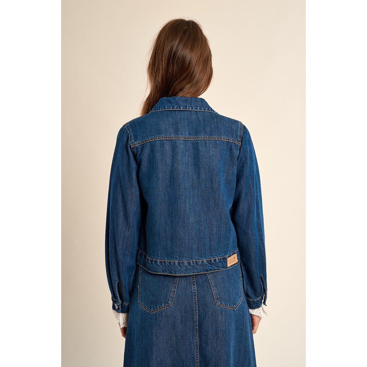 Veste court en denim, ceintrée denim blue, MOLLY BRACKEN