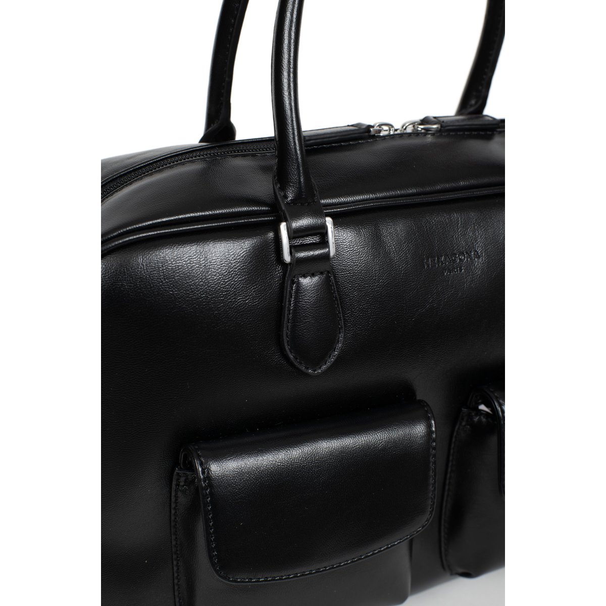 Sac porté main 2 poignées JADE noir, HEXAGONA