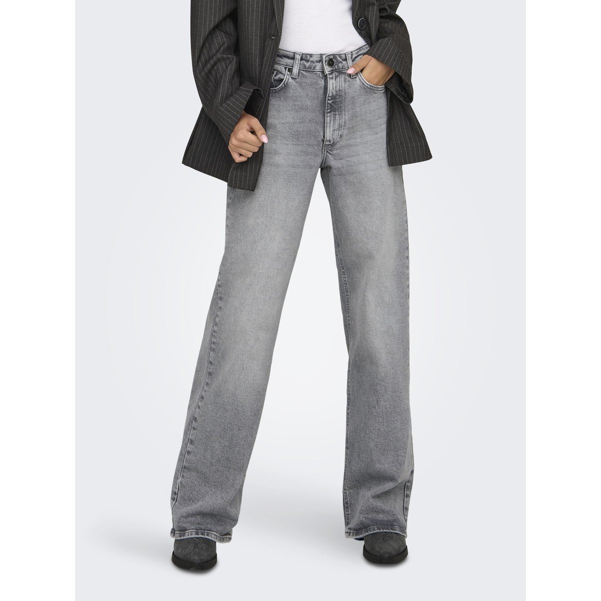 ONLJUICY Taille haute Wide Leg Fit Jeans Jean à jambe large medium grey denim, ONLY
