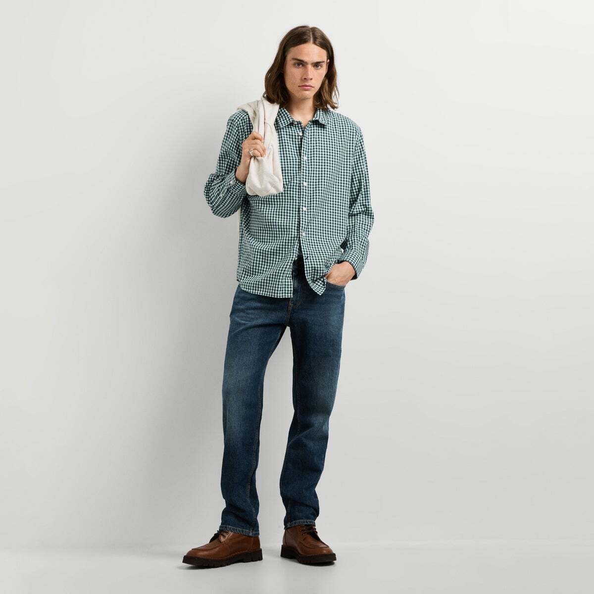 Chemise En Sergé À Carreaux Coupe Casual richmond green, PEPE JEANS