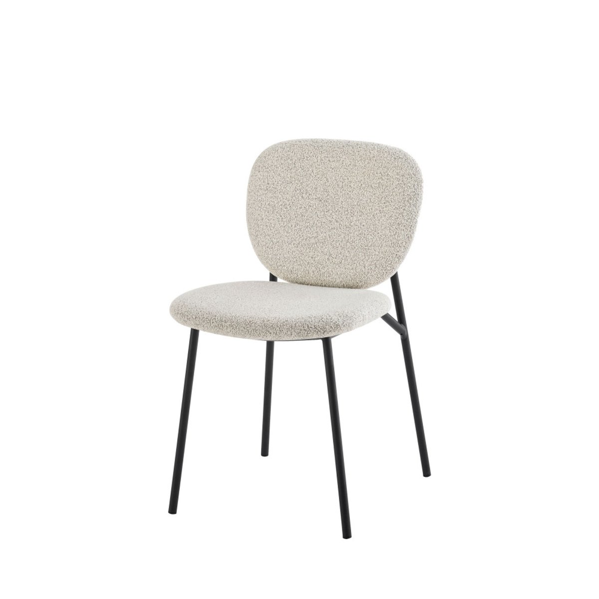Lot de 2 chaises en tissu et métal- DALBY écru chiné, DRAWER