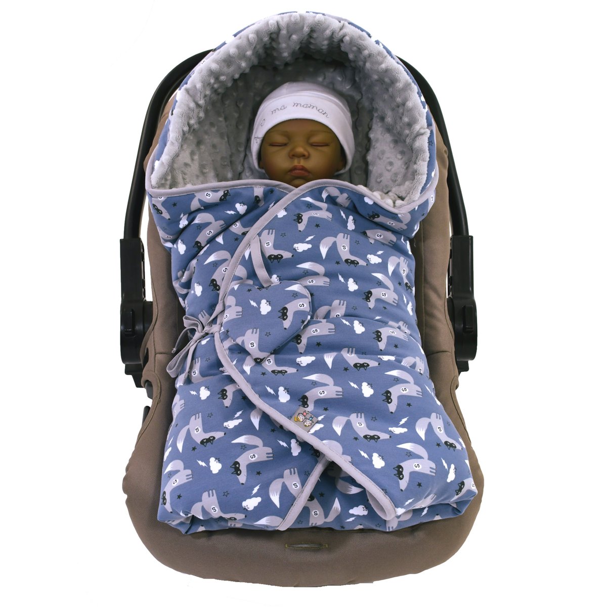 Couverture enveloppante réversible et multi-usage, SUPER LOUP bleu, loup, SEVIRA KIDS