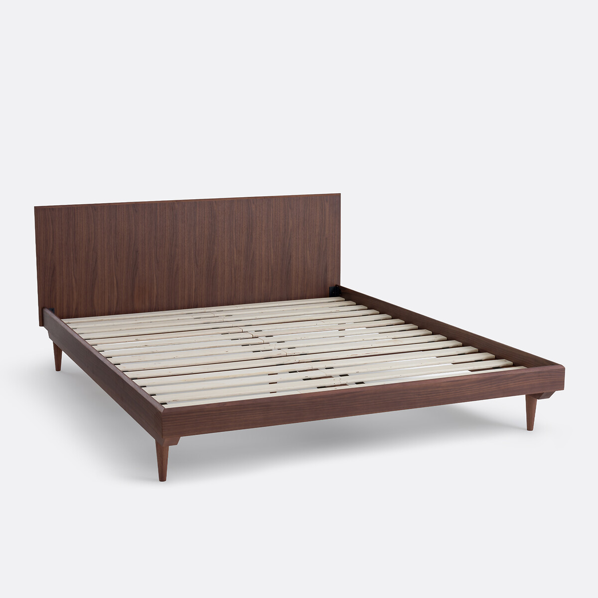 Bett + Bettkasten aus Walnussholz und Walnussfurnier, QUILDA nussholz, LA REDOUTE INTERIEURS