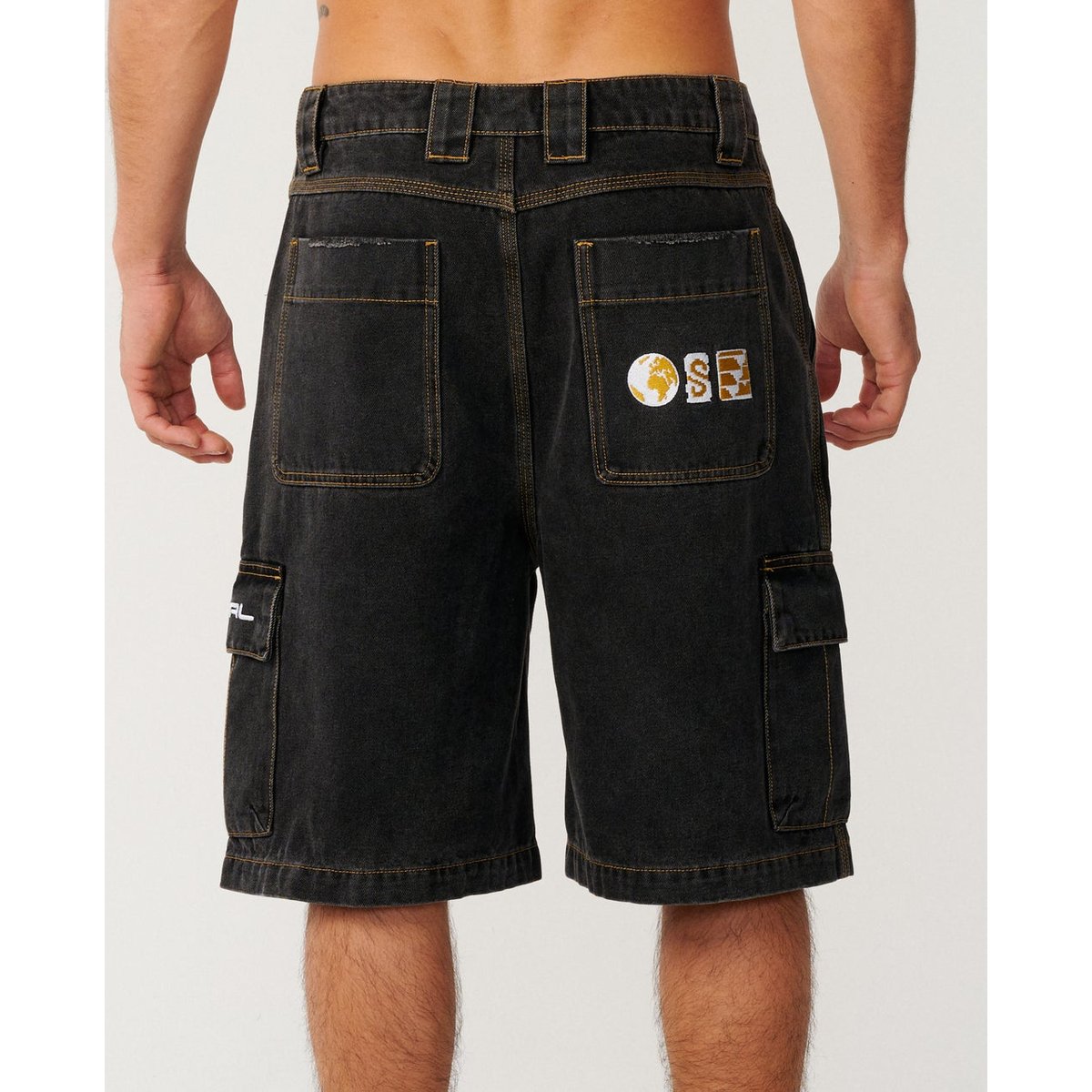 Short SEARCH SERIES DENIM 23"Cargo washed black, RIP CURL