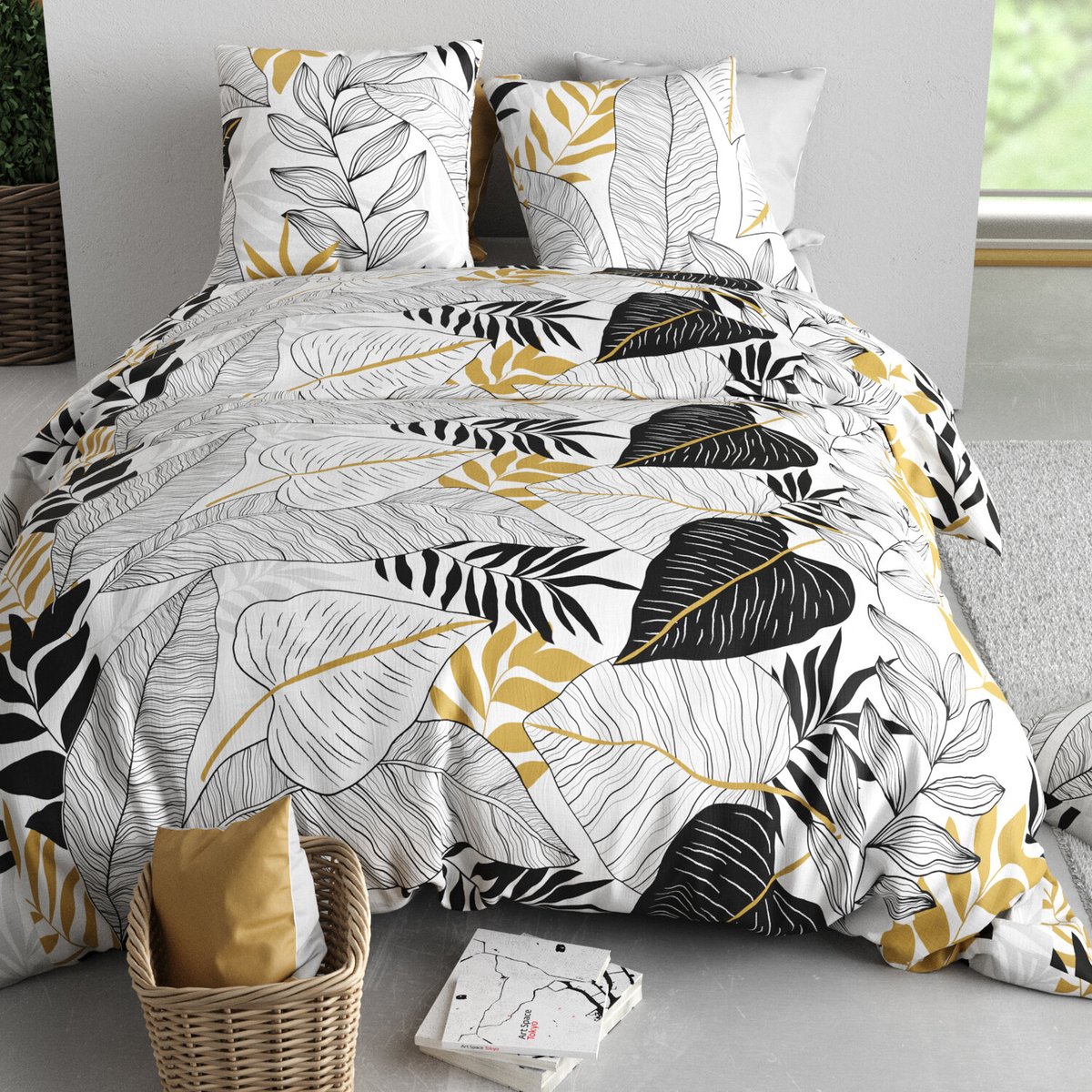 Parure housse de couette 100% coton 57fils moana multicolore, ATELIER DU COTON