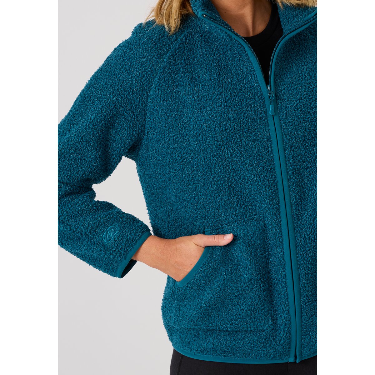 Veste Thermolacyl en maille sherpa bleu pétrole, DAMART SPORT