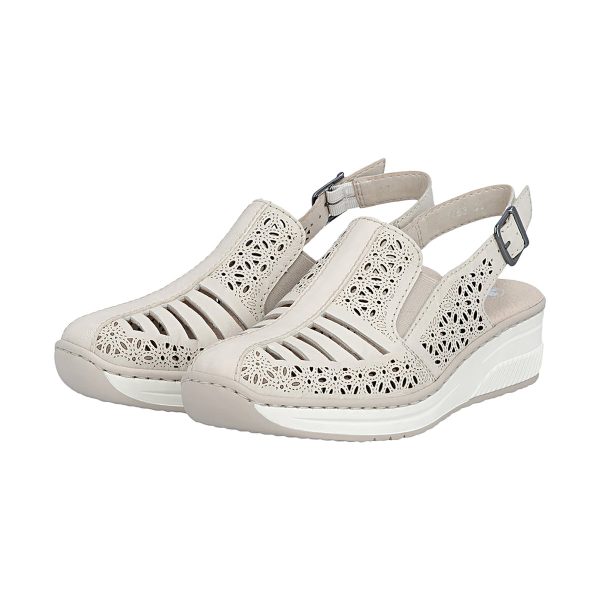 Sandales Compensé Cuir Massa beige, RIEKER