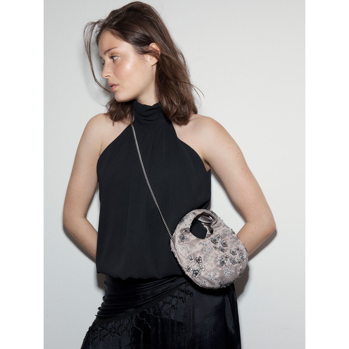 Pochette souple oversize gris, NEXT